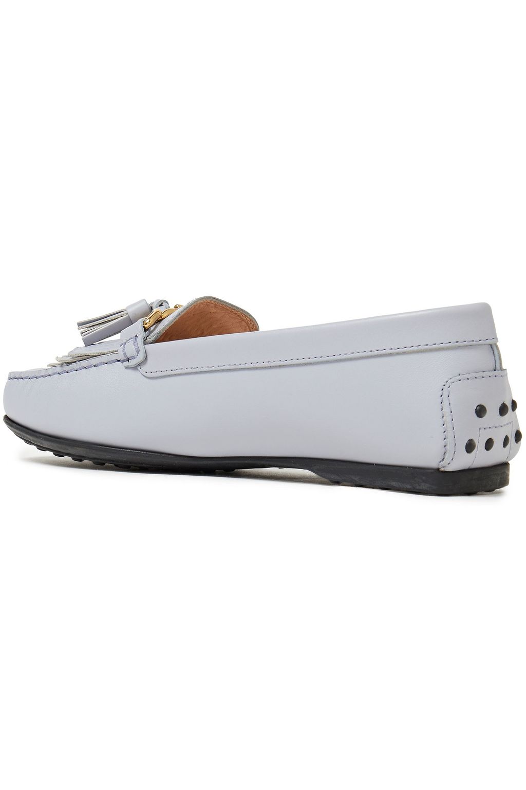 TOD'S Embellished fringed leather loafers