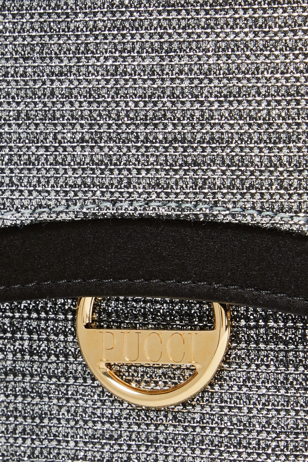 PUCCI Satin-trimmed metallic tweed shoulder bag
