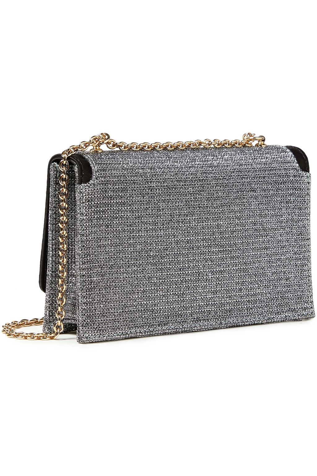 PUCCI Satin-trimmed metallic tweed shoulder bag