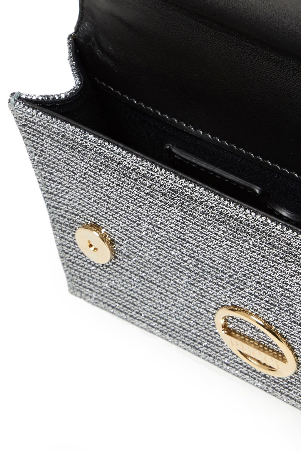 PUCCI Satin-trimmed metallic tweed shoulder bag