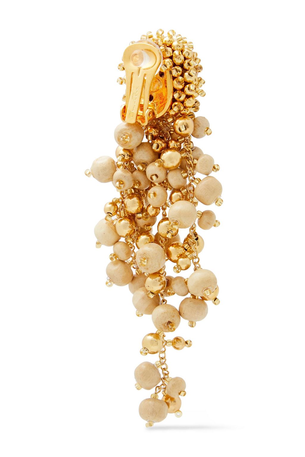 OSCAR DE LA RENTA Gold-tone beaded earrings