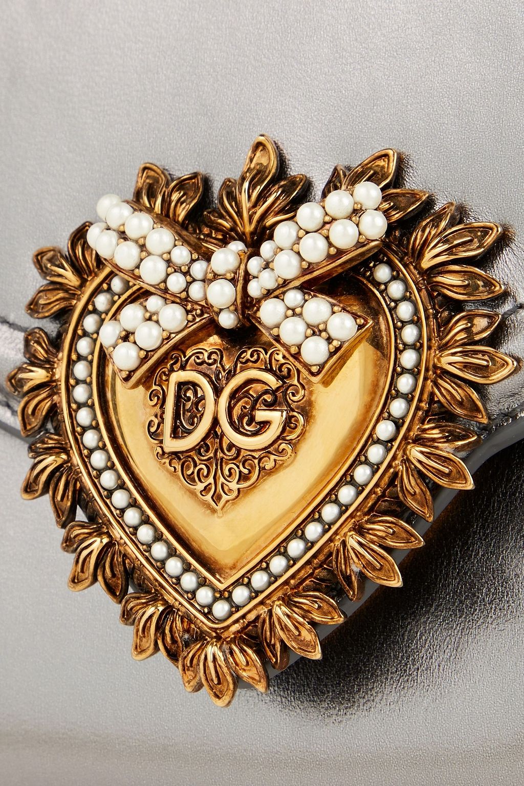 DOLCE&GABBANA Embellished metallic leather belt bag