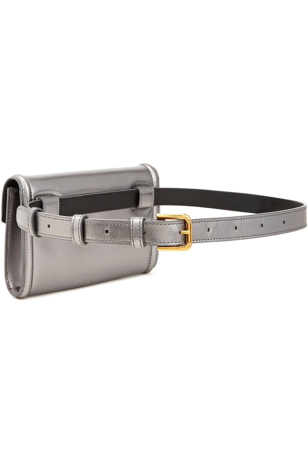 DOLCE&GABBANA Embellished metallic leather belt bag