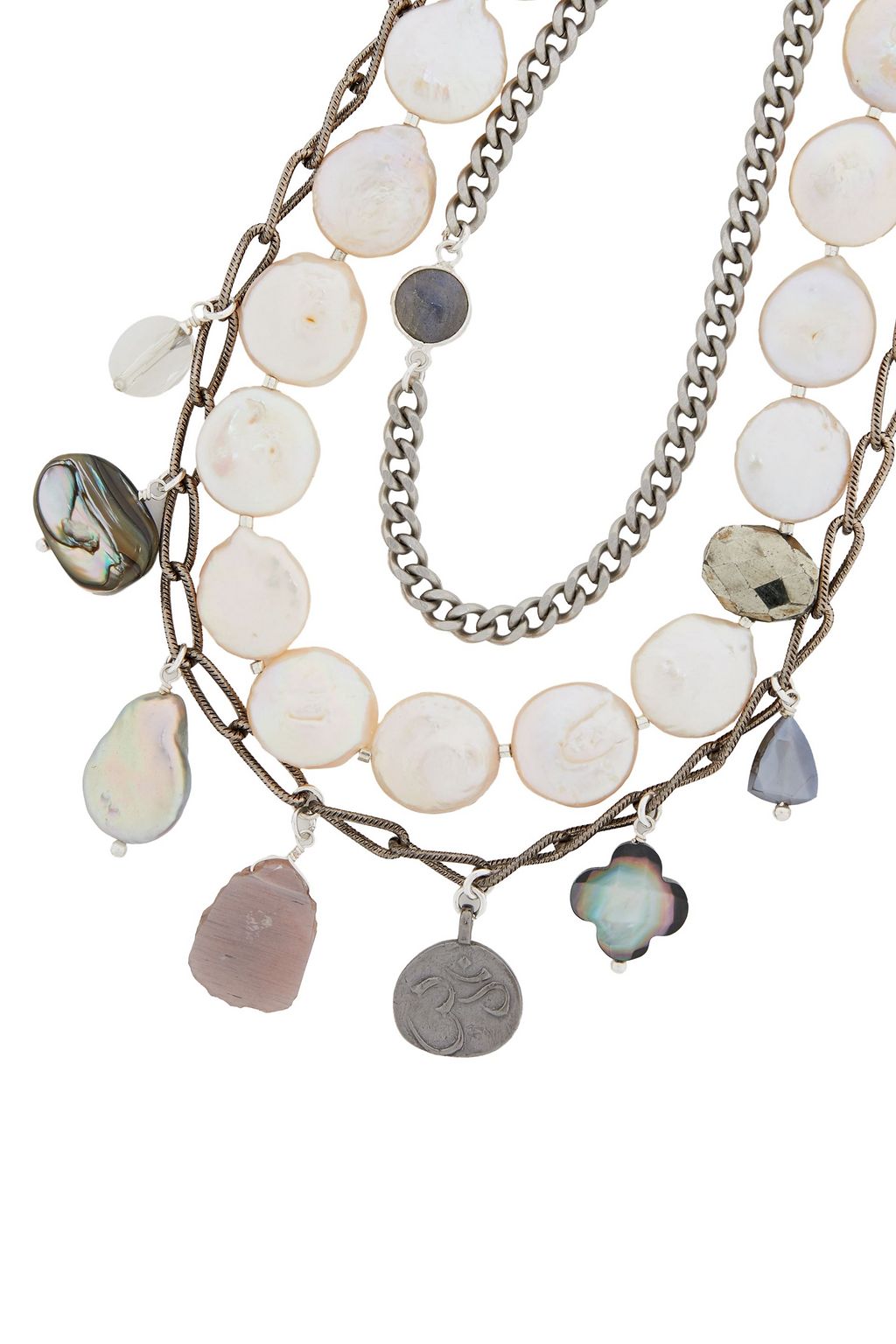 CHAN LUU Silver-tone multi-stone necklace