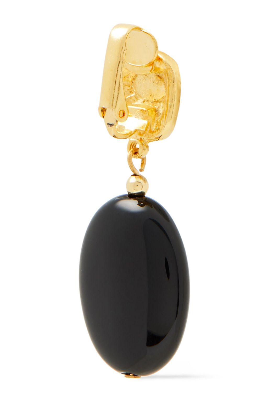 KENNETH JAY LANE 22-karat gold-plated stone earrings