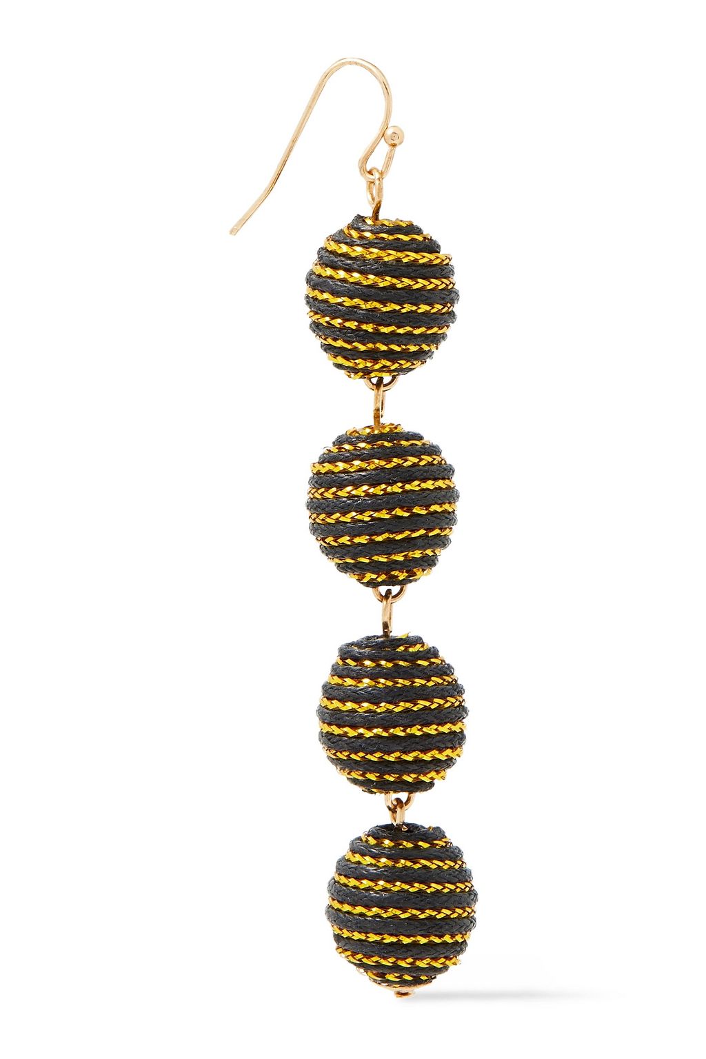 KENNETH JAY LANE Gold-tone and cord earrings