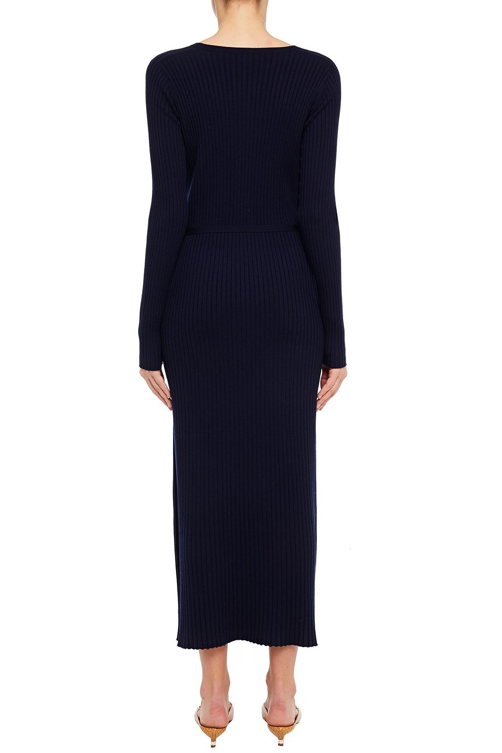 GABRIELA HEARST Luisa belted ribbed wool-blend midi dress
