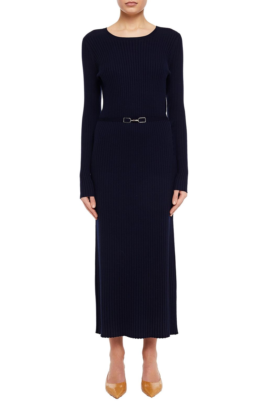 GABRIELA HEARST Luisa belted ribbed wool-blend midi dress