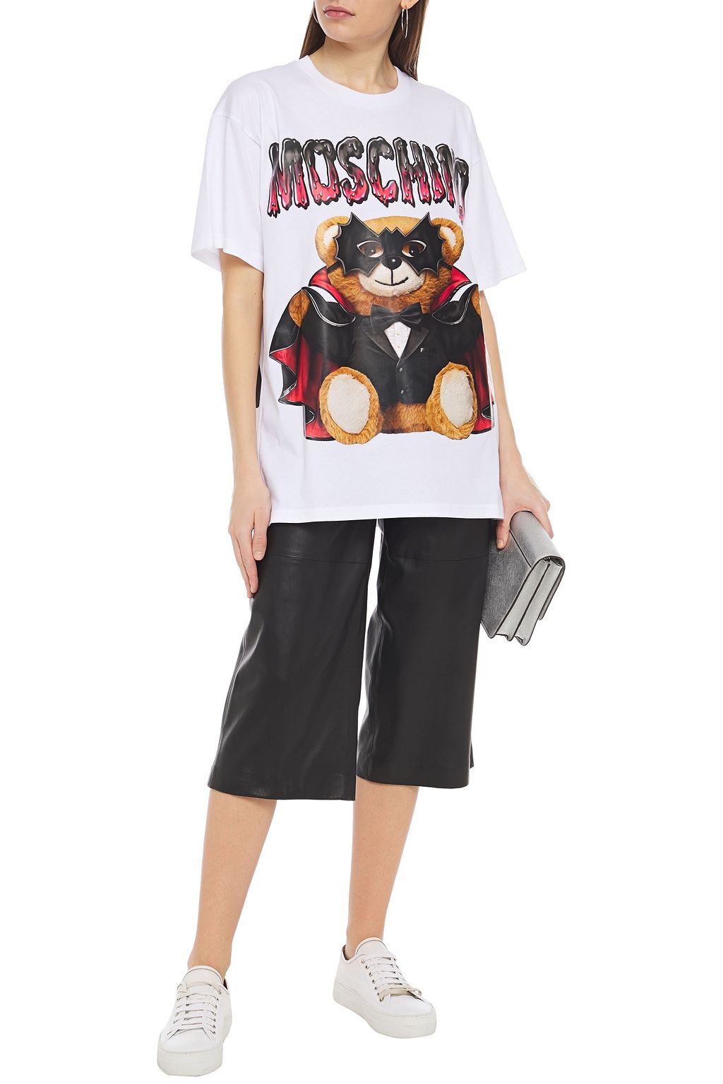 MOSCHINO Oversized printed cotton-jersey T-shirt