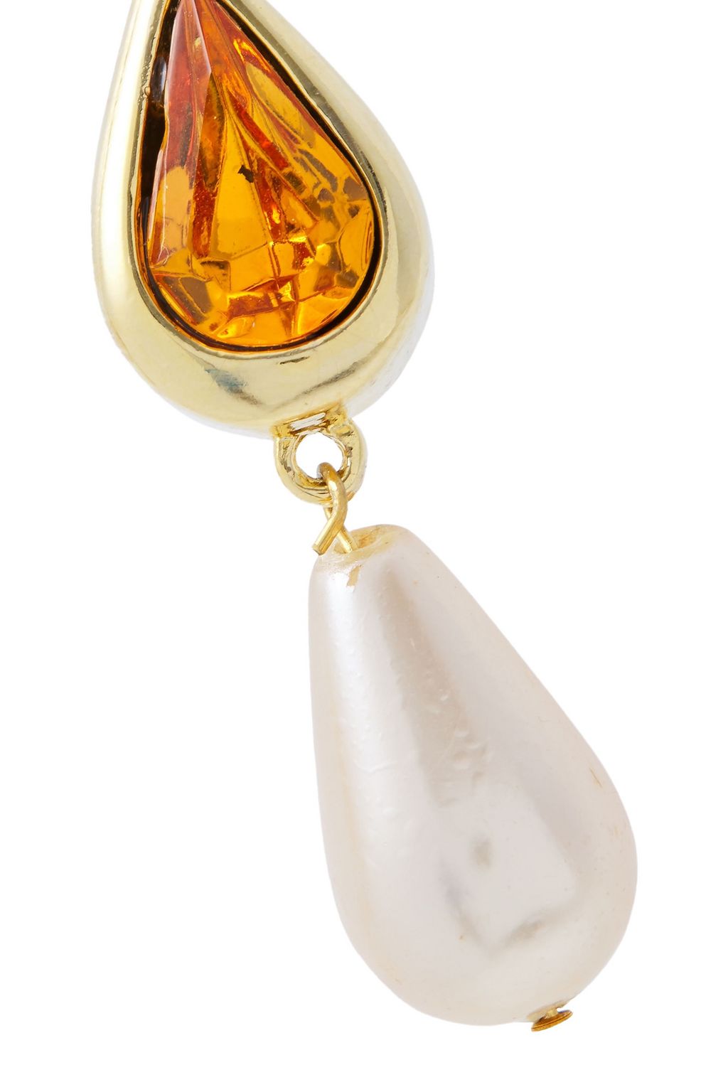 KENNETH JAY LANE 22-karat gold-plated, crystal and faux pearl earrings