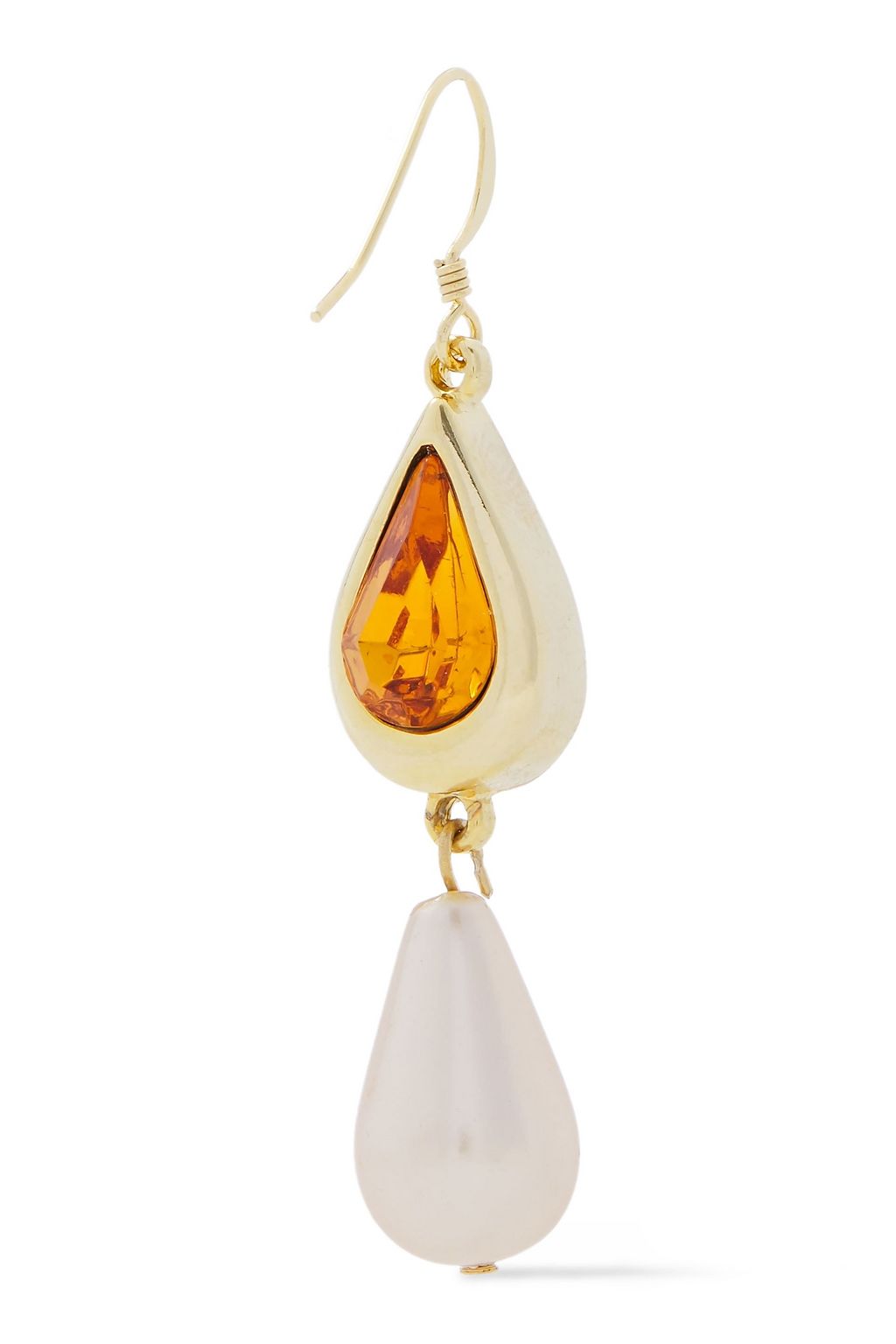 KENNETH JAY LANE 22-karat gold-plated, crystal and faux pearl earrings
