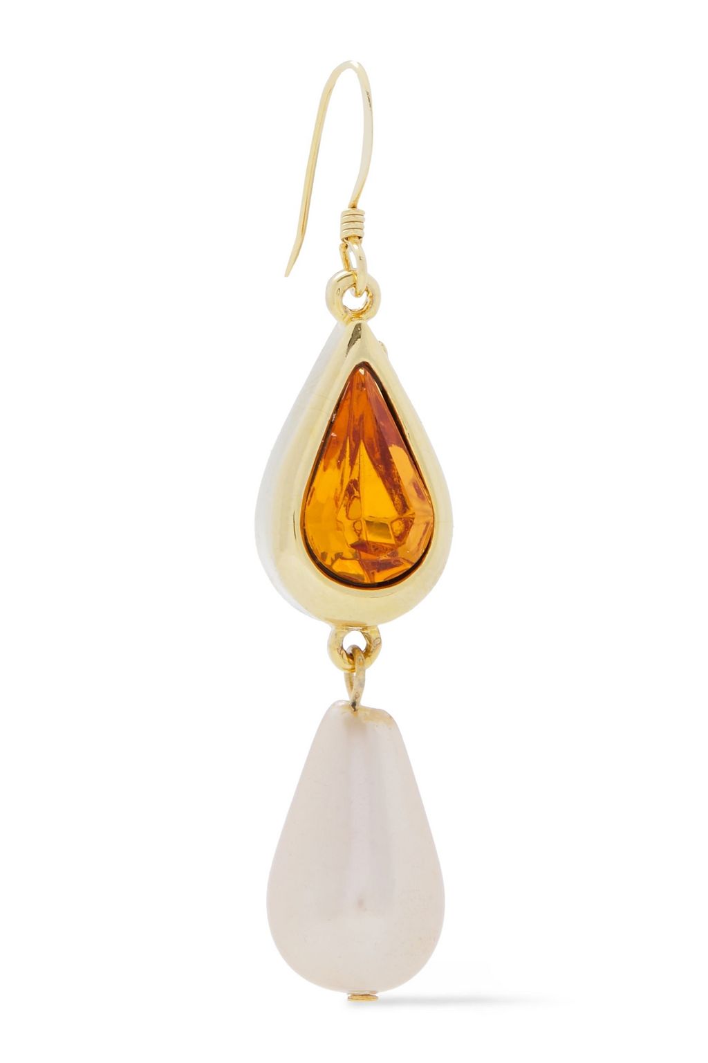 KENNETH JAY LANE 22-karat gold-plated, crystal and faux pearl earrings