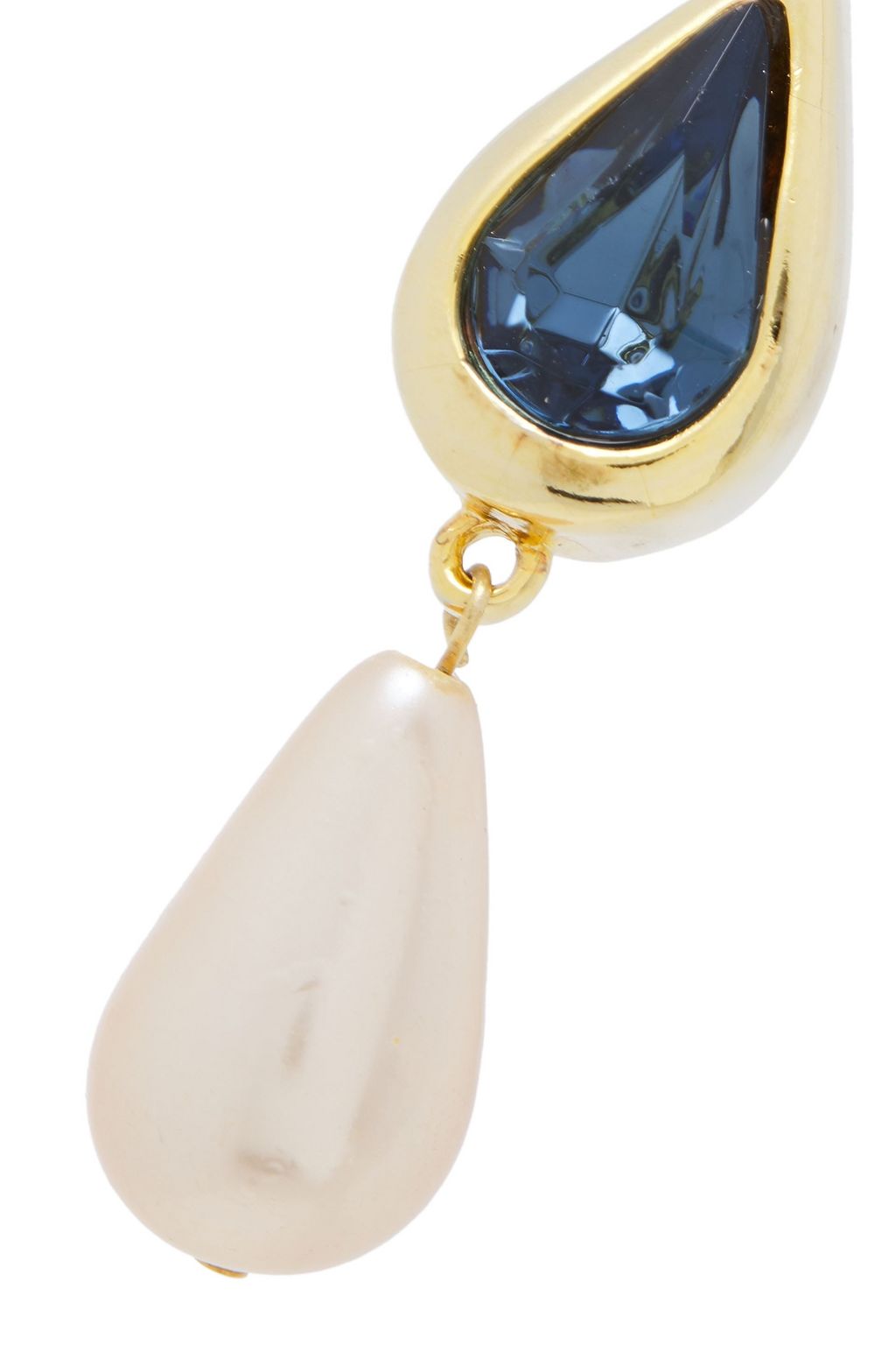 KENNETH JAY LANE 22-karat gold-plated, crystal and faux pearl earrings