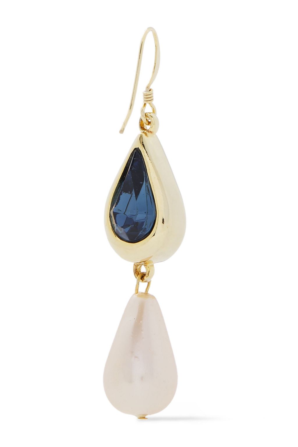 KENNETH JAY LANE 22-karat gold-plated, crystal and faux pearl earrings