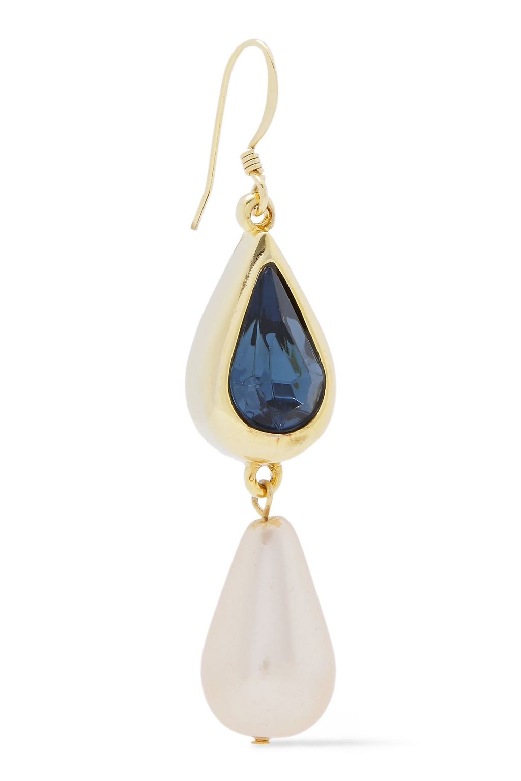 KENNETH JAY LANE 22-karat gold-plated, crystal and faux pearl earrings
