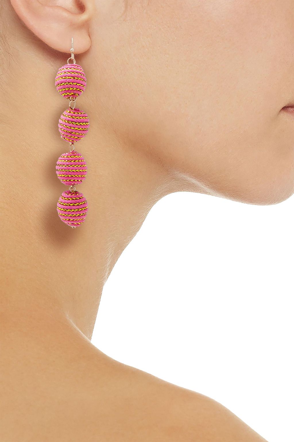 KENNETH JAY LANE Gold-tone and cord earrings