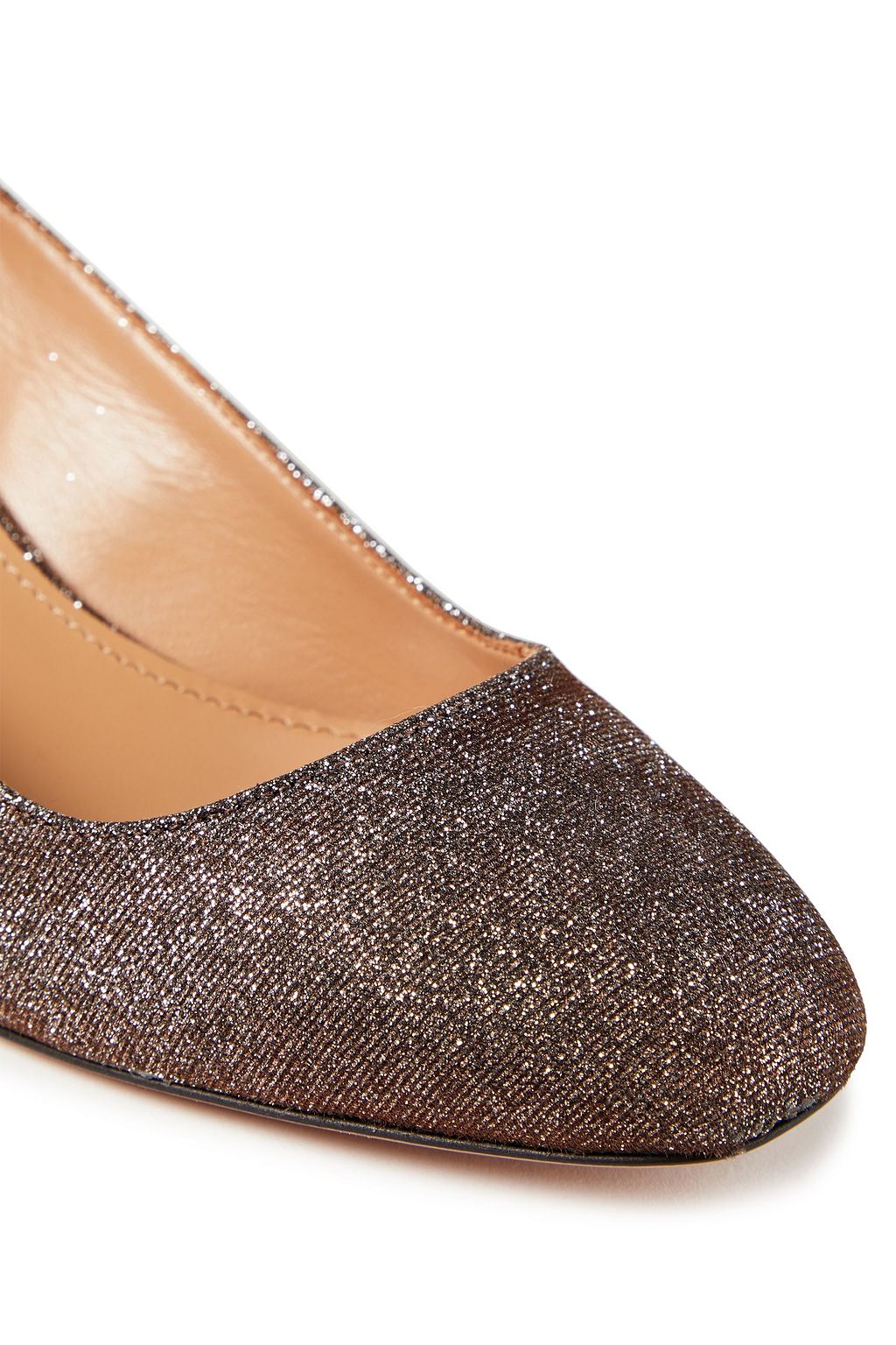 AQUAZZURA Rivoli 50 cutout glittered woven pumps