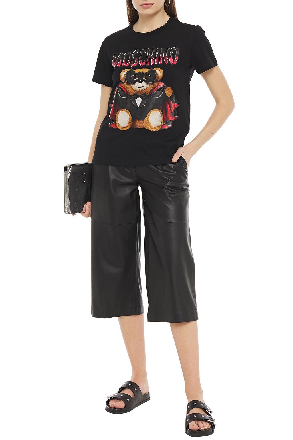 MOSCHINO Printed cotton-jersey T-shirt