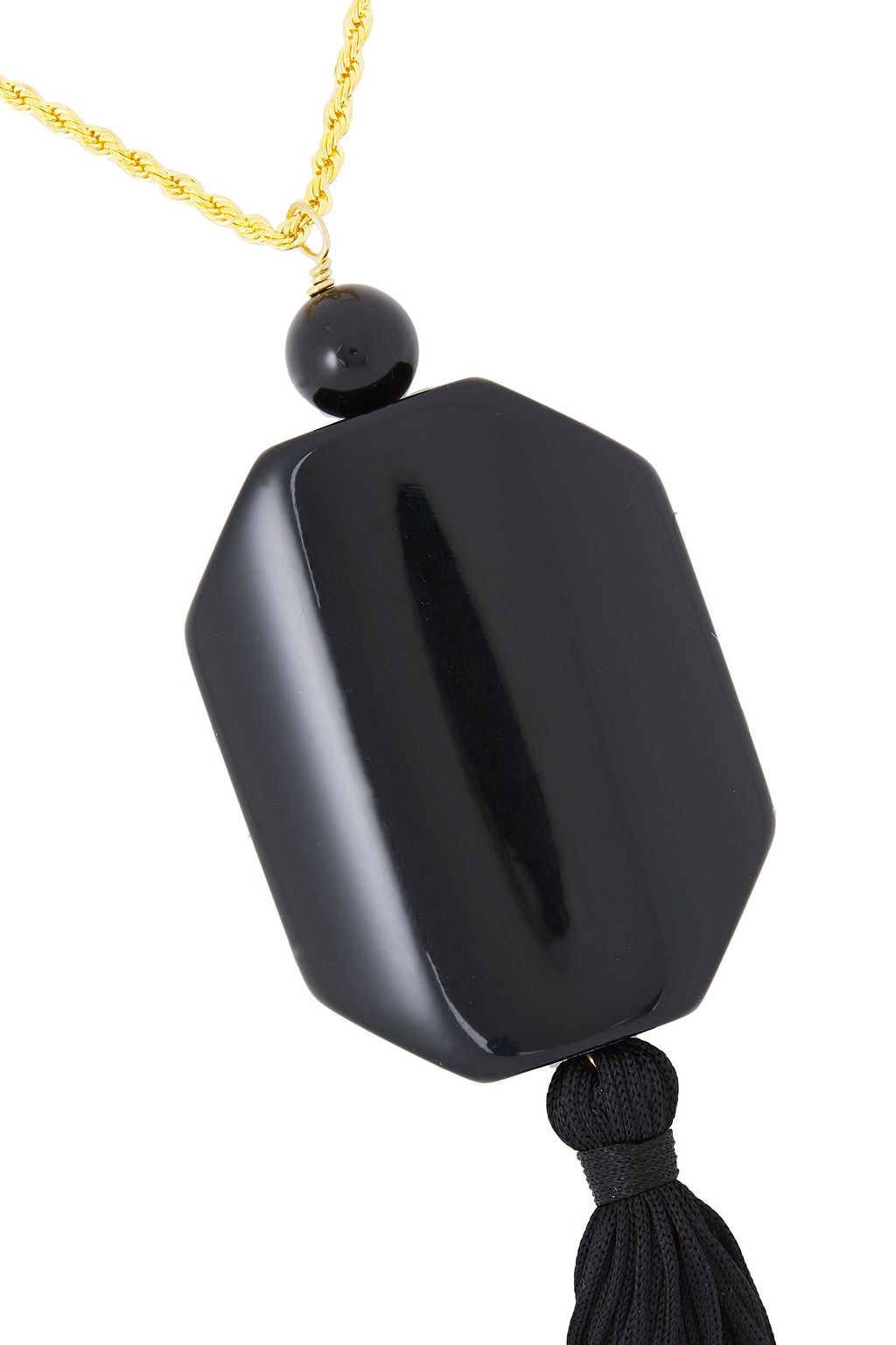 KENNETH JAY LANE 22-karat gold-plated, resin and tassel necklace