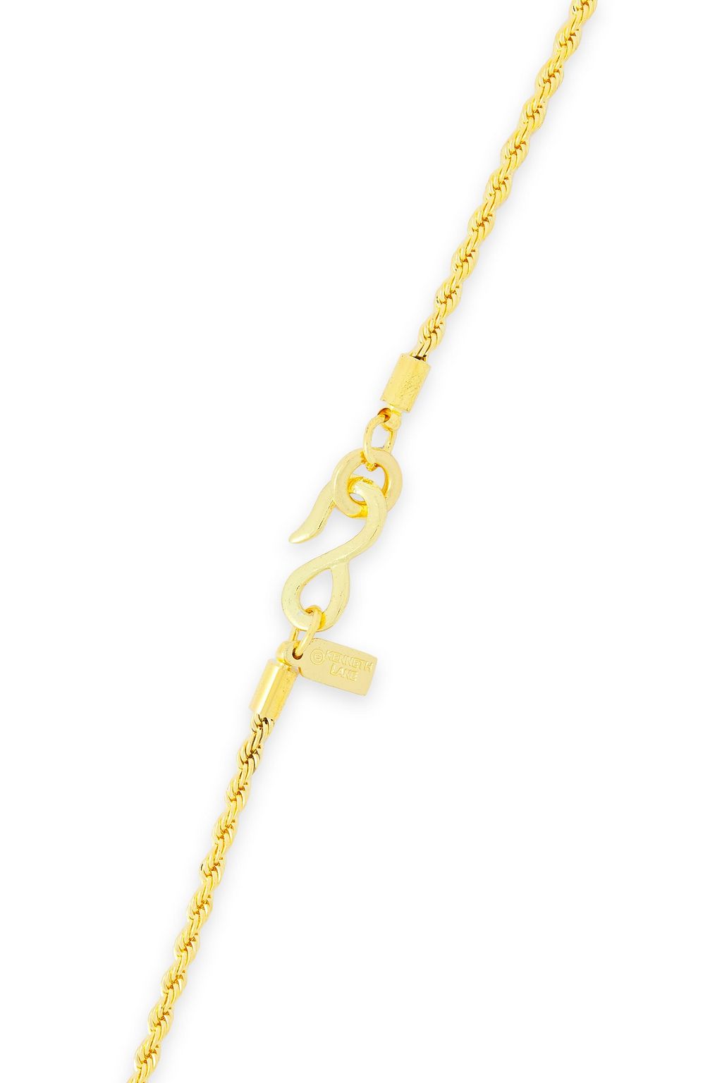 KENNETH JAY LANE 22-karat gold-plated, resin and tassel necklace