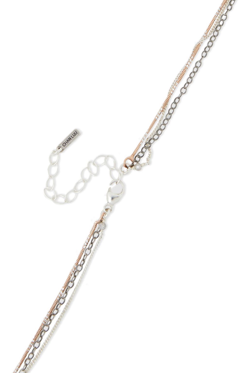 CHAN LUU Sterling silver, gold-tone, labradorite and quartz necklace