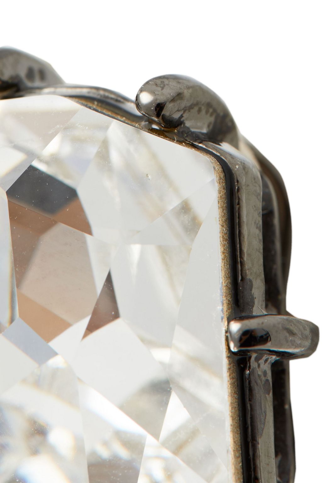 KENNETH JAY LANE Gunmetal-tone crystal clip earrings