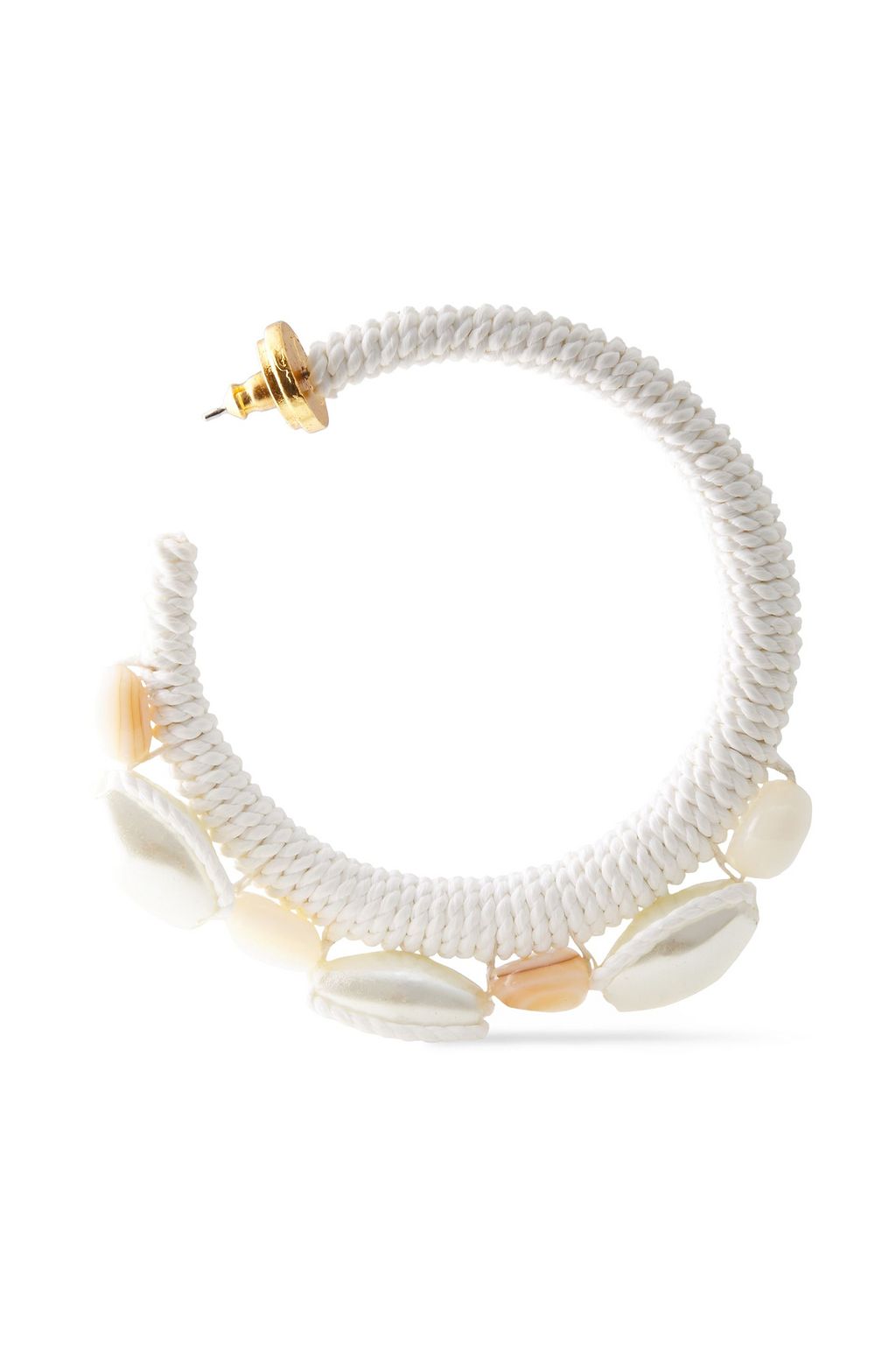 OSCAR DE LA RENTA Cord and faux pearl hoop earrings