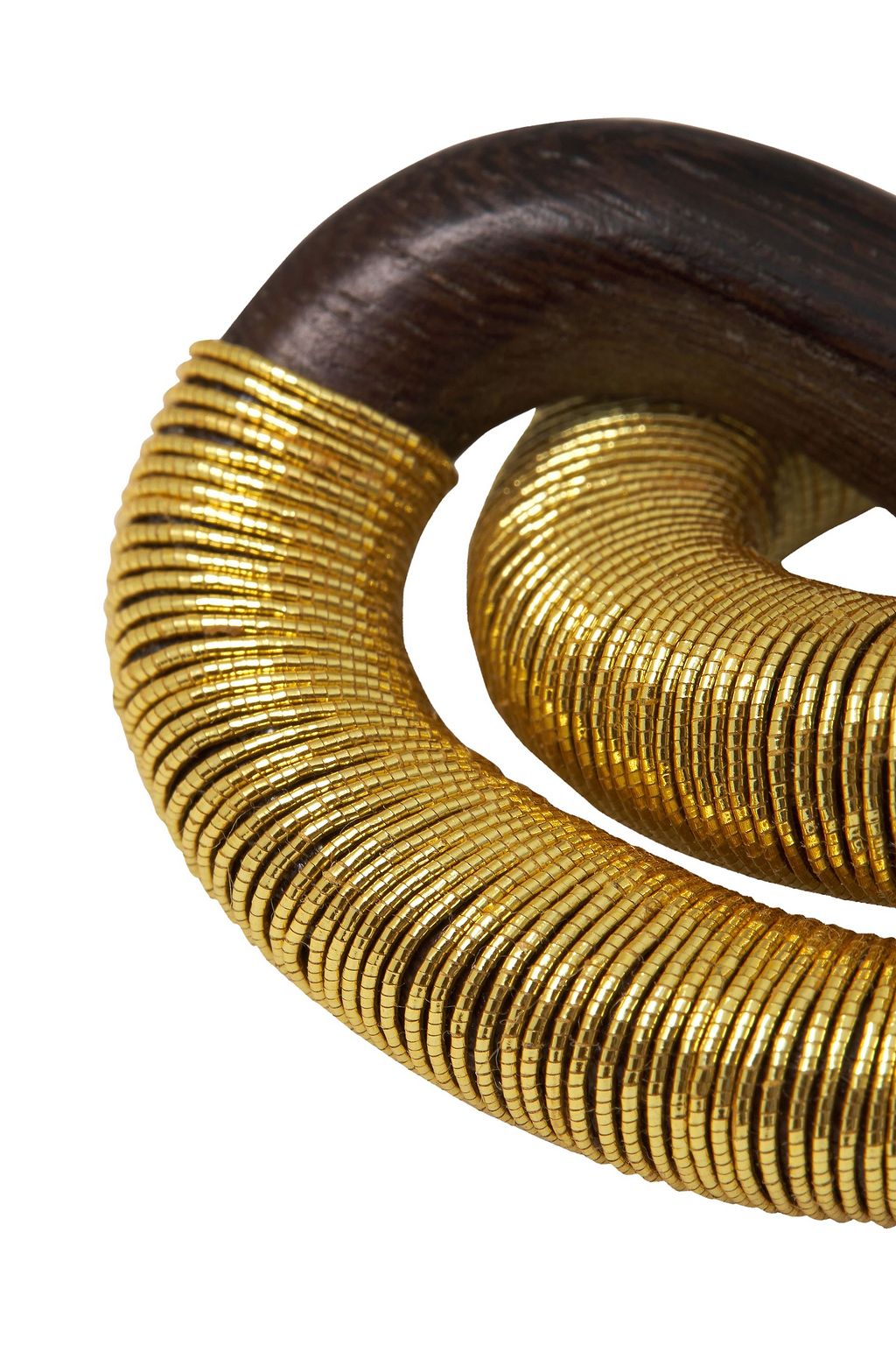 OSCAR DE LA RENTA Wood and metallic cord earrings