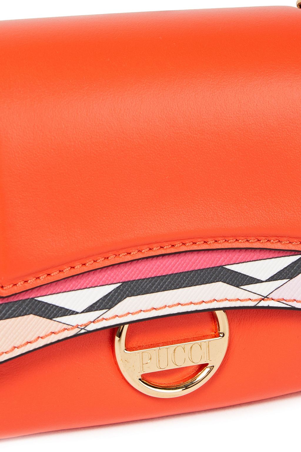 PUCCI Printed smooth and textured-leather shoulder bag