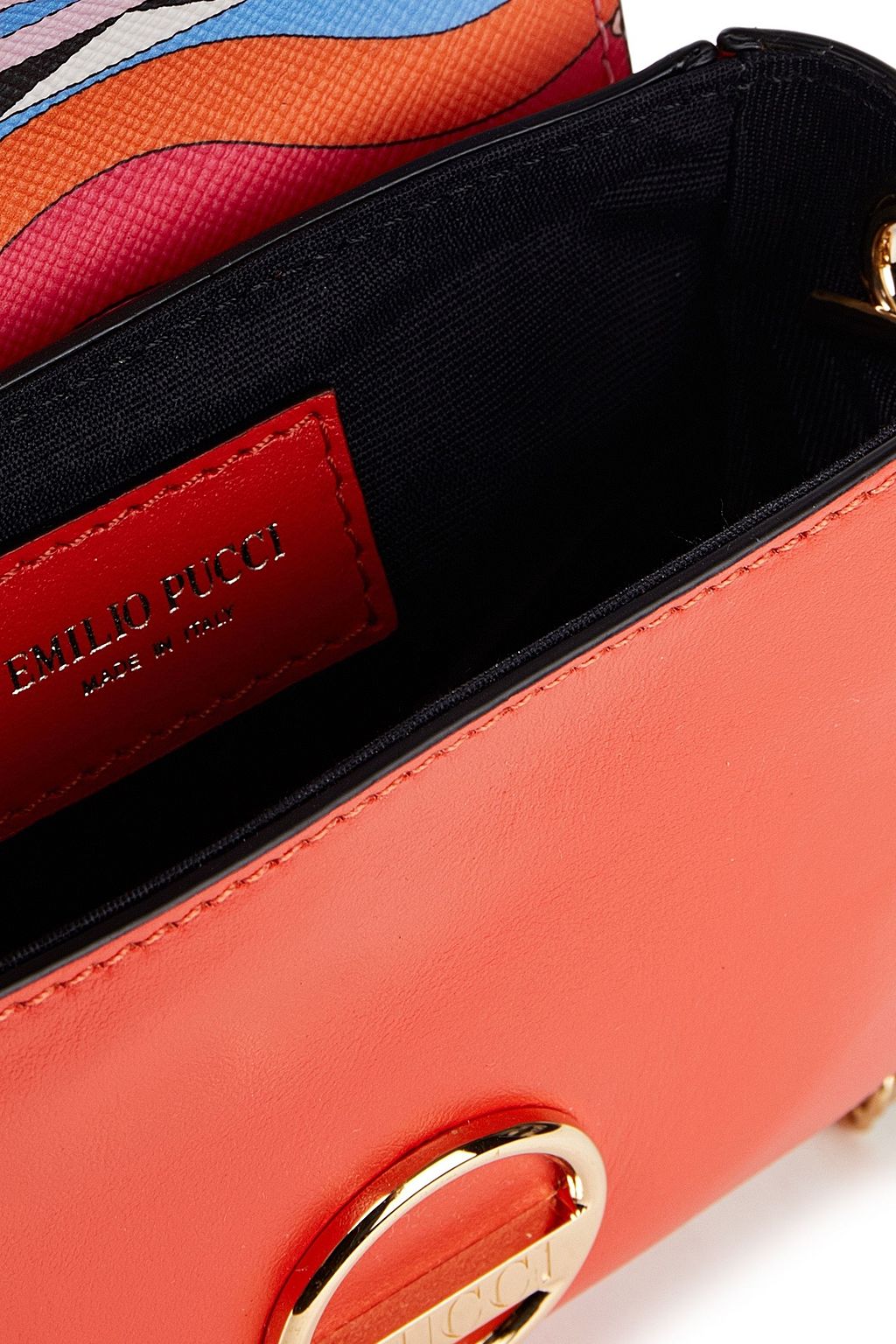 PUCCI Printed smooth and textured-leather shoulder bag