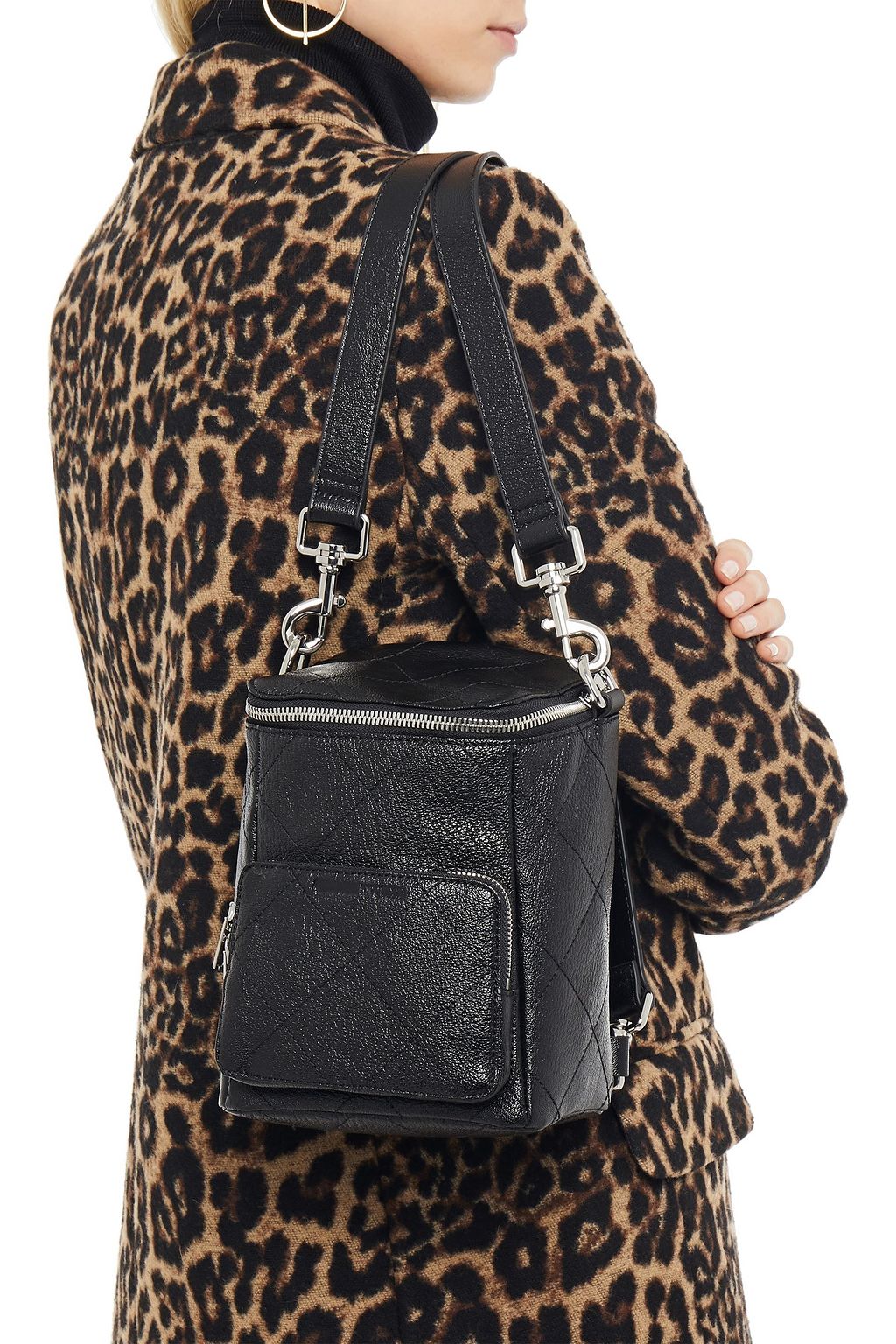 MCQ ALEXANDER MCQUEEN Convertible quilted textured-leather backpack