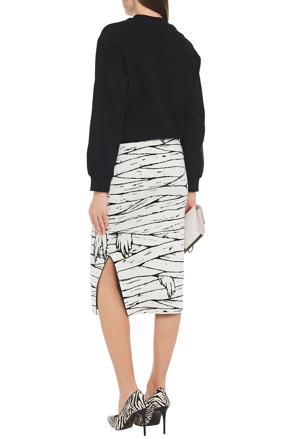 MOSCHINO Printed French cotton-blend terry sweatshirt