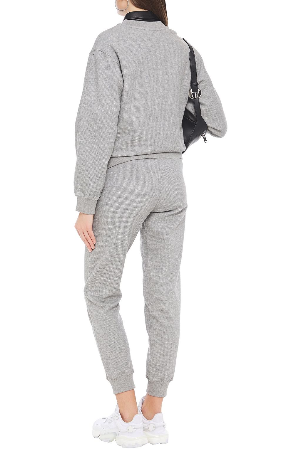 MOSCHINO Printed French cotton-blend terry track pants