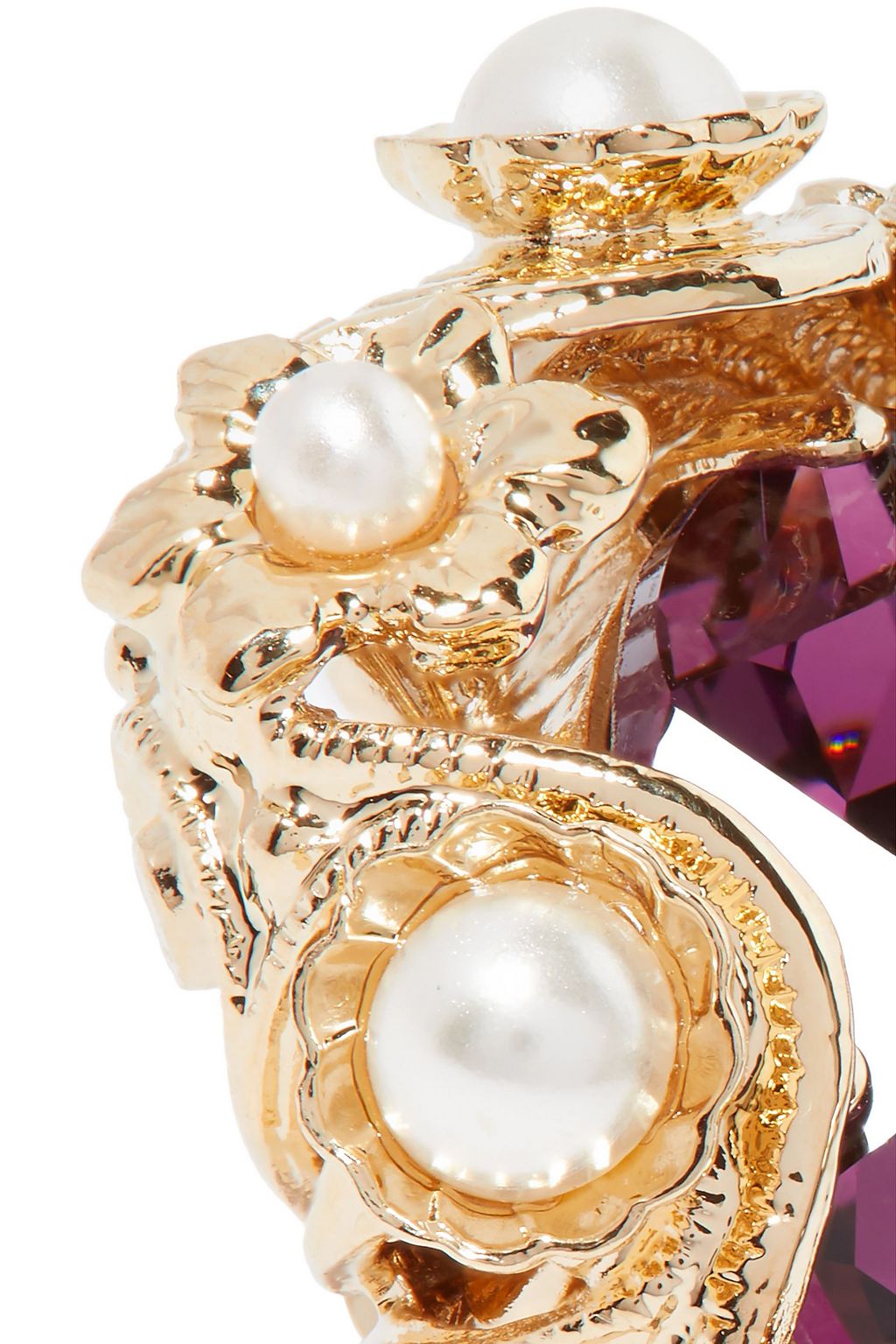 DOLCE&GABBANA Gold-tone, crystal and faux pearl clip earrings