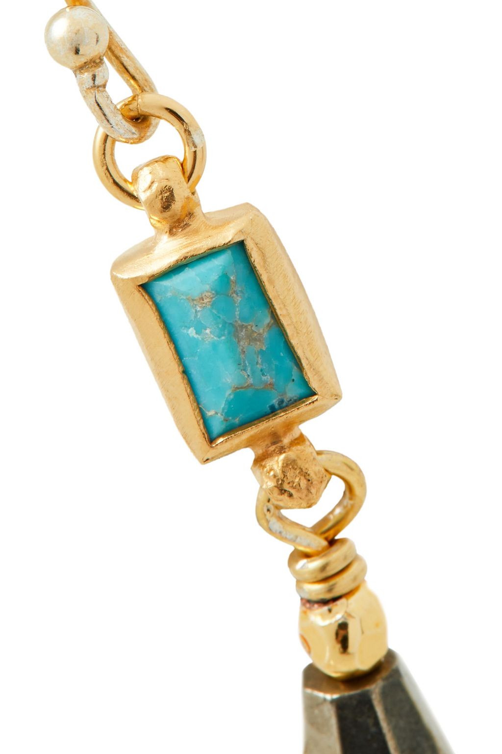 CHAN LUU 18-karat gold-plated sterling silver pyrite earrings