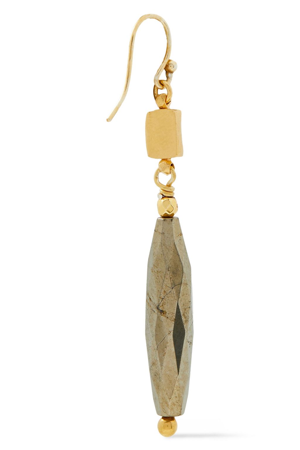 CHAN LUU 18-karat gold-plated sterling silver pyrite earrings