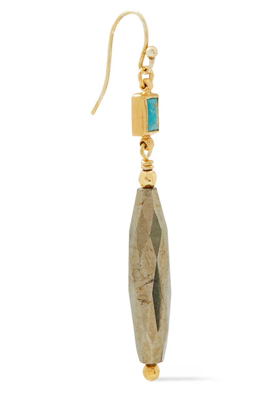 CHAN LUU 18-karat gold-plated sterling silver pyrite earrings