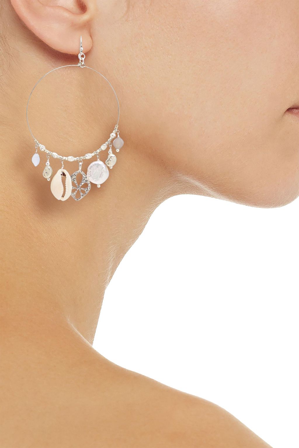 CHAN LUU Silver-tone multi-stone earrings