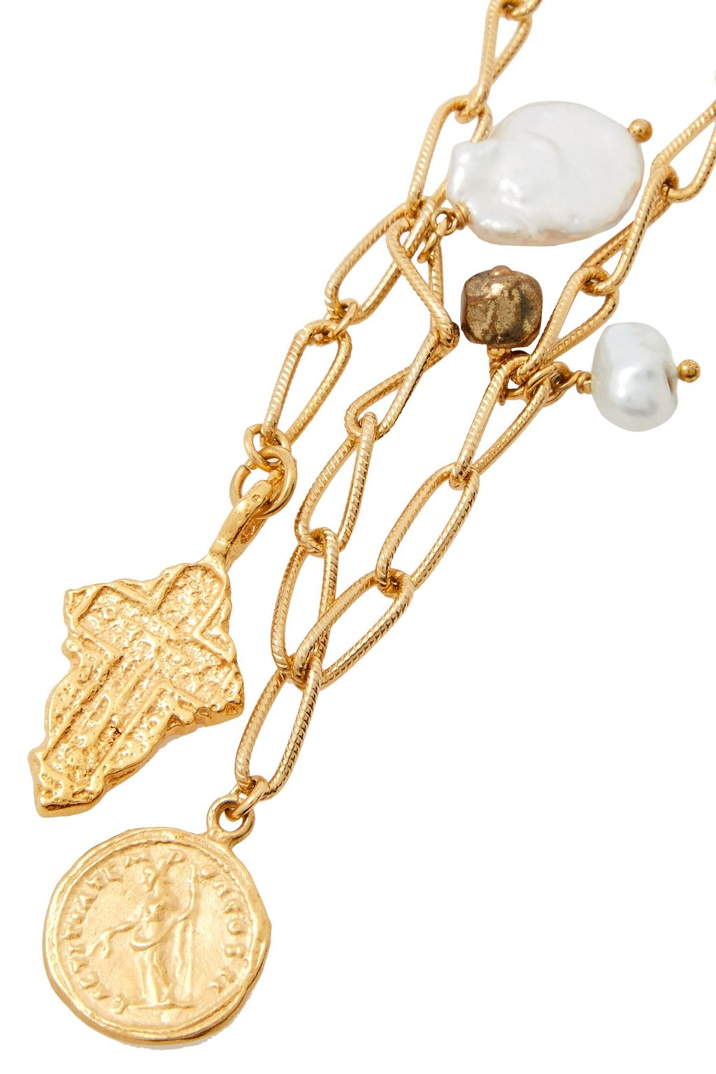 CHAN LUU Gold-tone pearl necklace