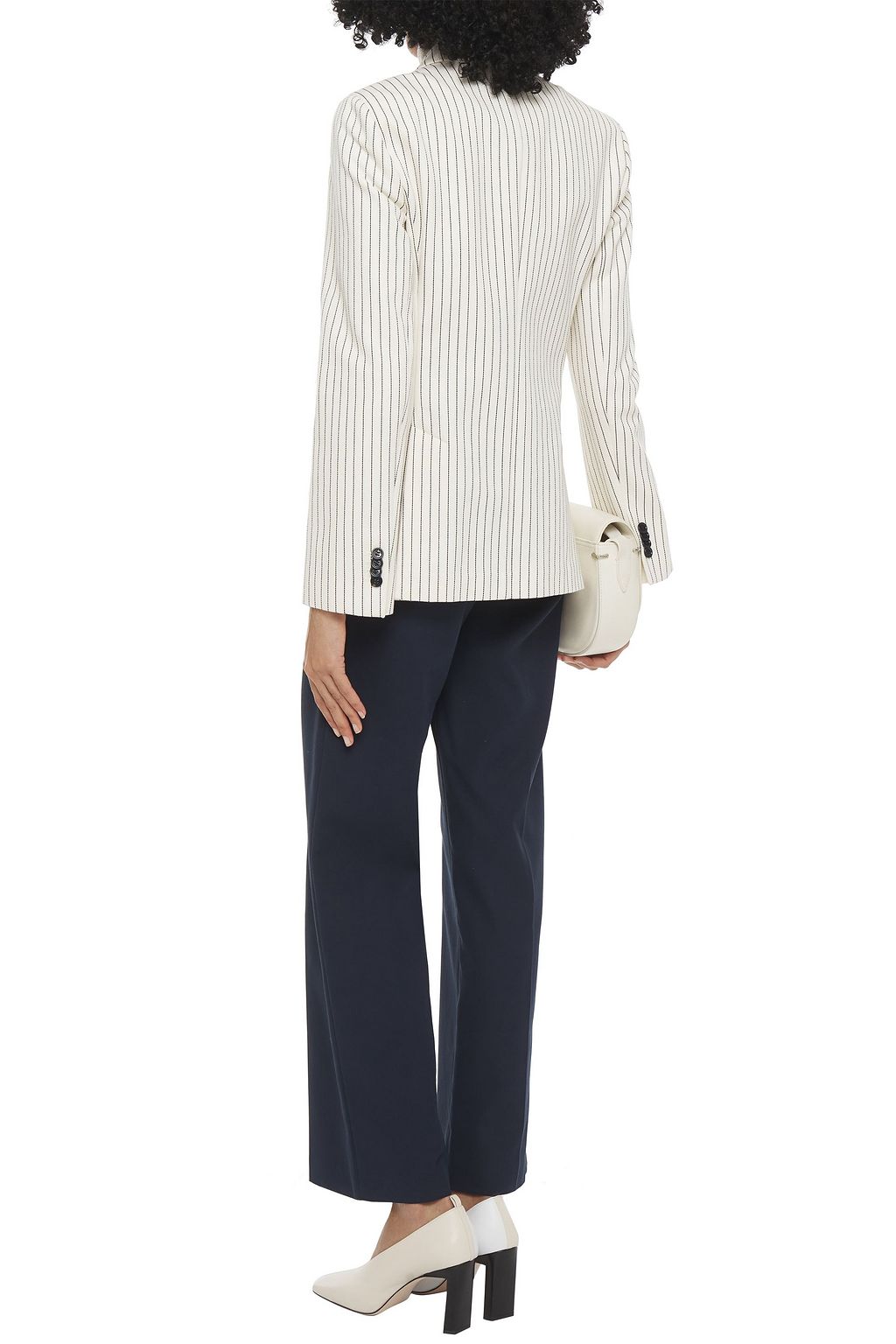 LORO PIANA New York double-breasted pinstriped cotton-twill blazer