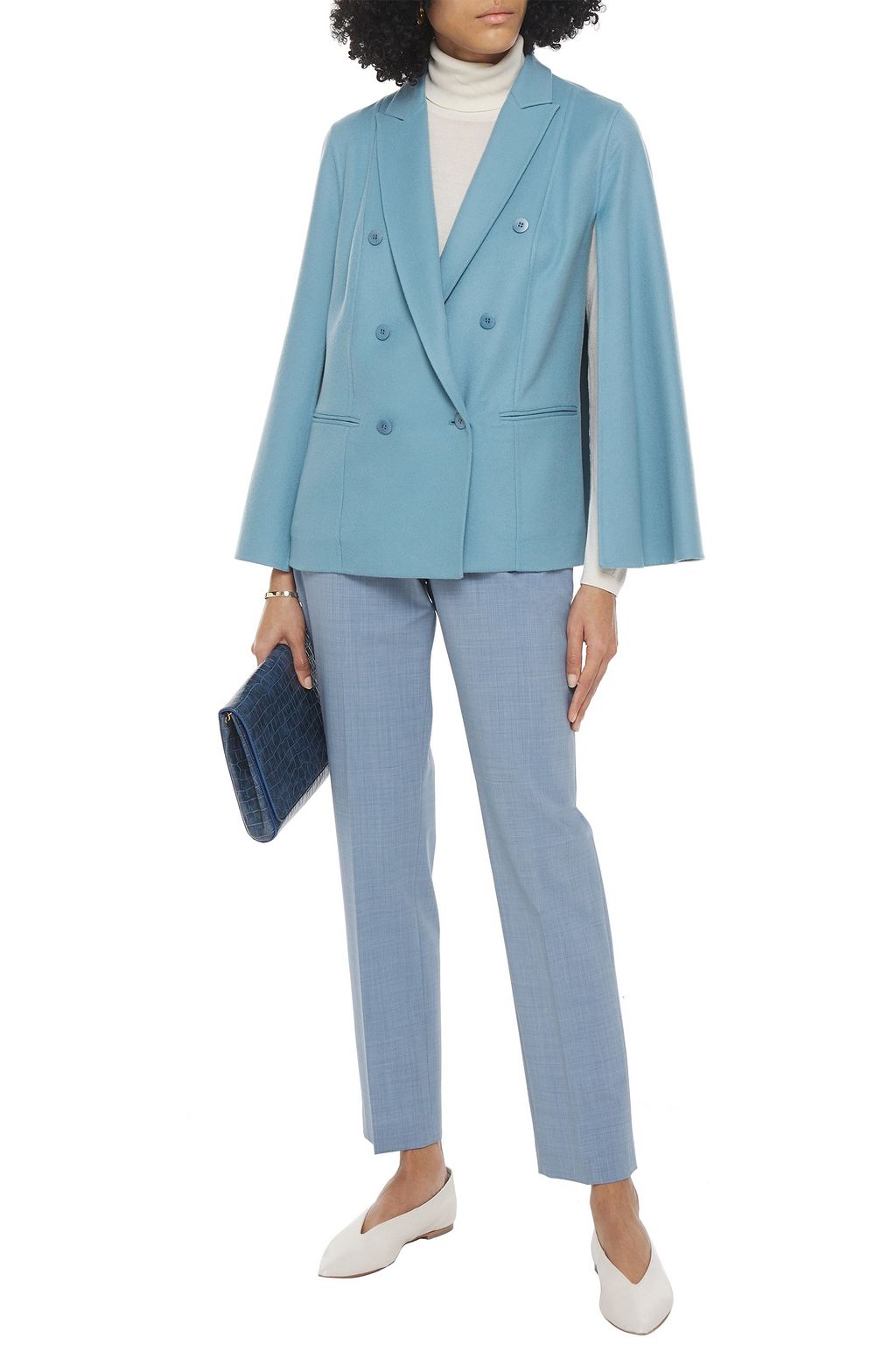 LORO PIANA Double-breasted cashmere-felt cape