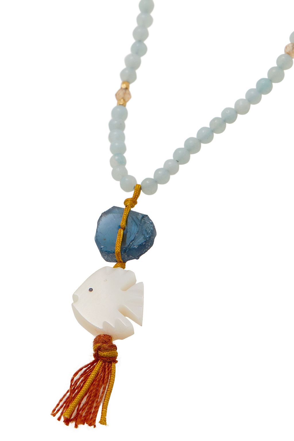 CHAN LUU 18-karat gold-plated sterling silver multi-stone necklace