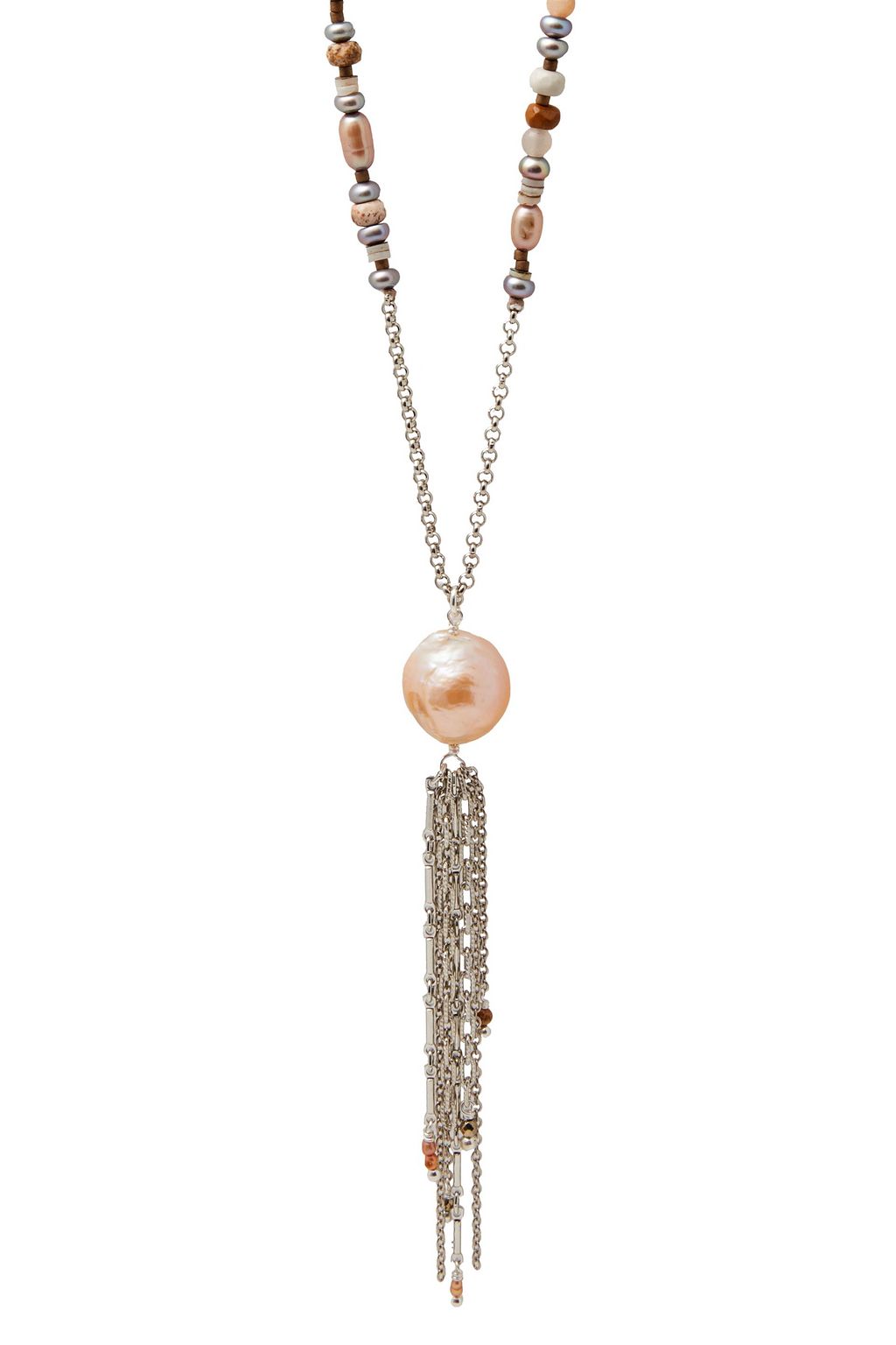 CHAN LUU Silver-tone multi-stone necklace