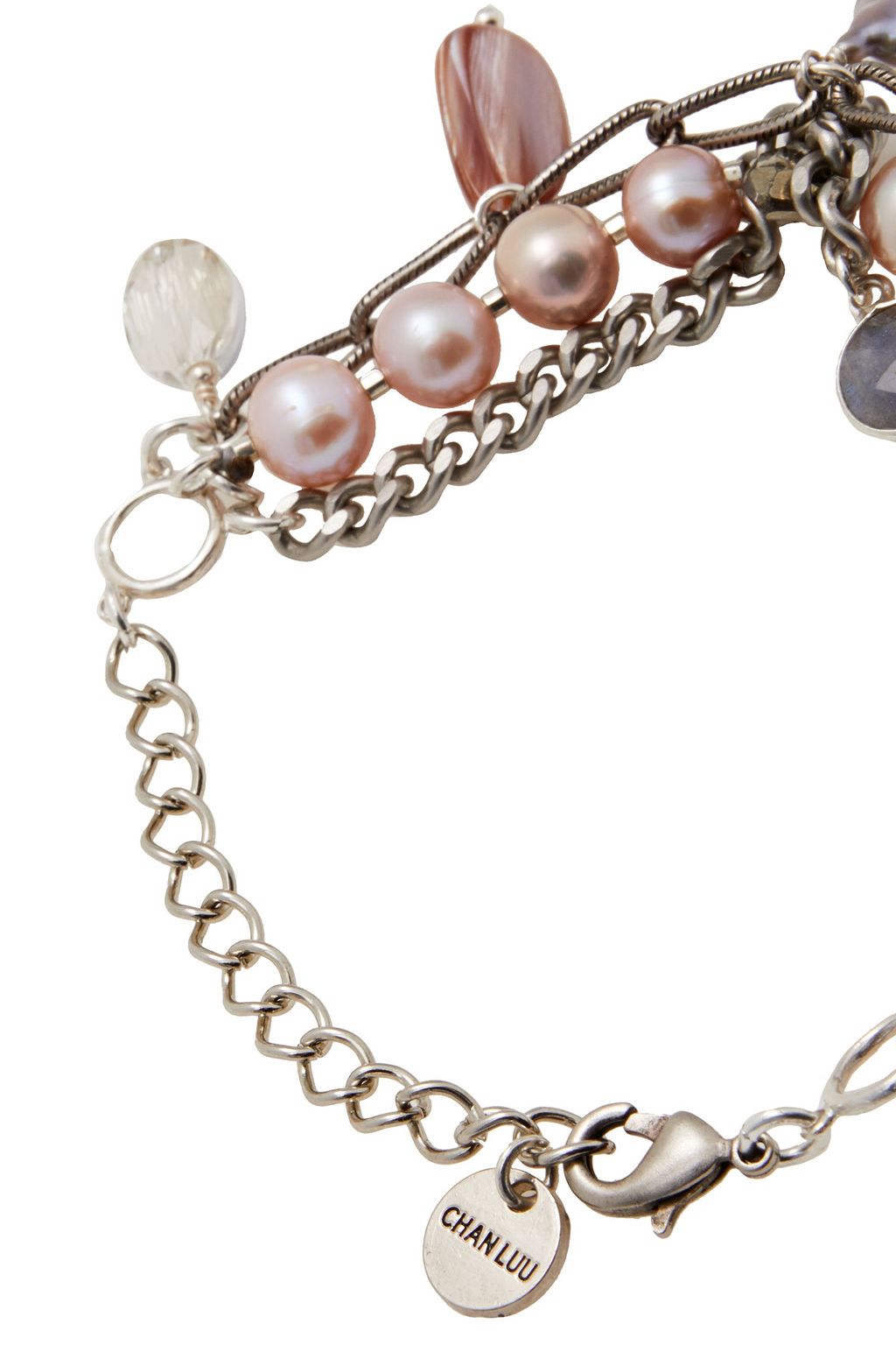 CHAN LUU Silver-tone multi-stone bracelet