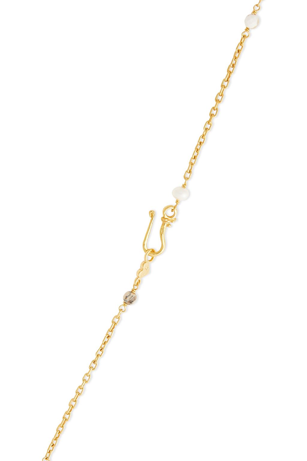 CHAN LUU 18-karat gold-plated sterling silver, pearl and stone necklace
