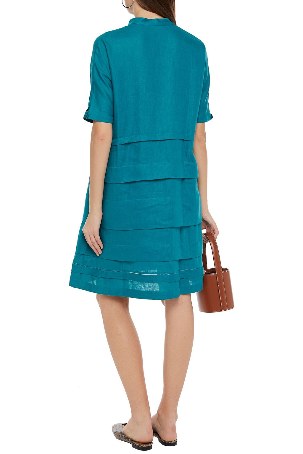 LORO PIANA Thelma pintucked linen dress
