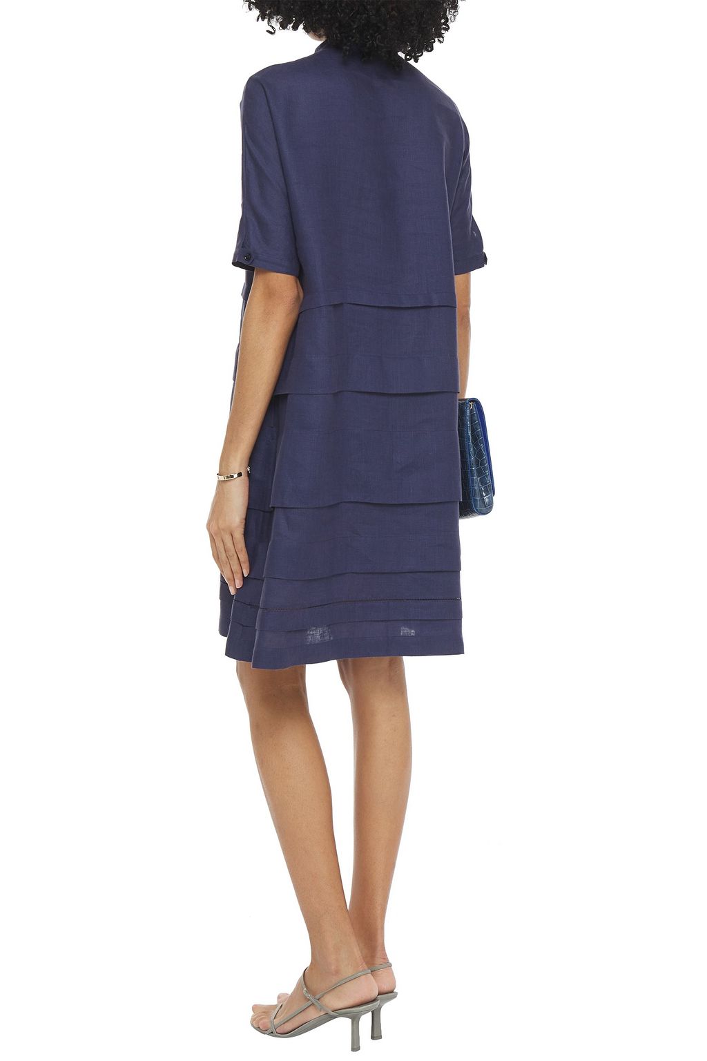 LORO PIANA Thelma pintucked linen dress