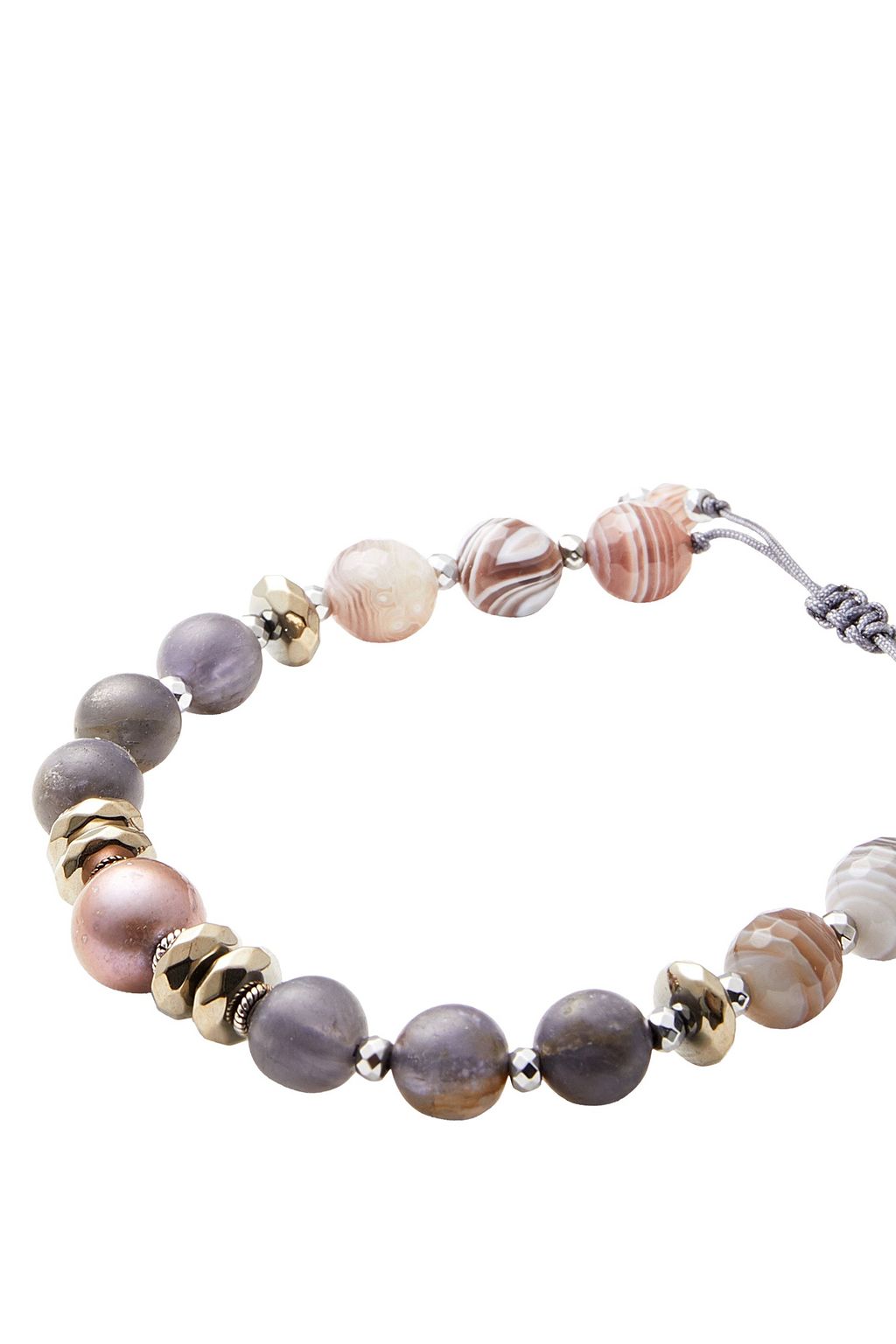 CHAN LUU Sterling silver, stone and pearl bracelet