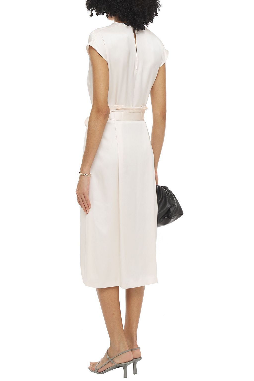 LORO PIANA Dyra belted silk-satin midi dress