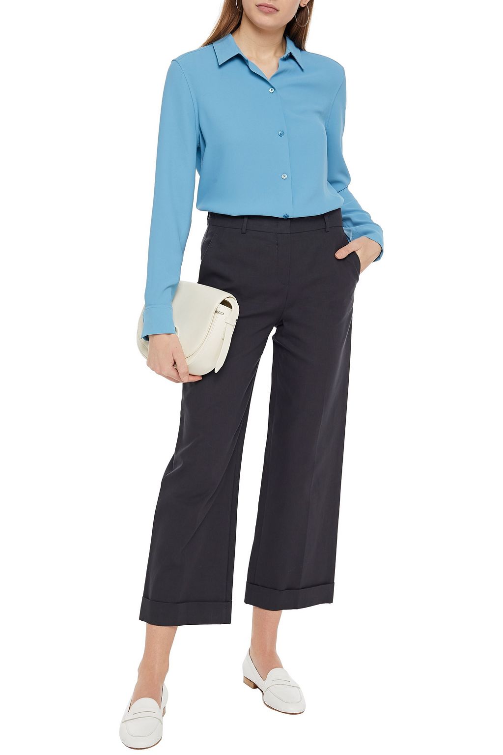 LORO PIANA Adam cropped cotton-twill wide-leg pants